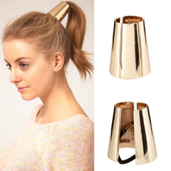 Elastic Hair bow ropes ponytail holder rose gold Scrunchies Girl metal Hair ties