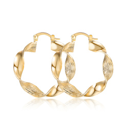 Fashion women copper thread hoop plating 18k gold geometric gold earring