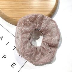 Fashionable bulk women hair accessories contracted and sweet big size elastic lace hair scrunchies