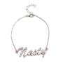 wholesale custom bohemian metal chain women jewelry crystal letter anklets