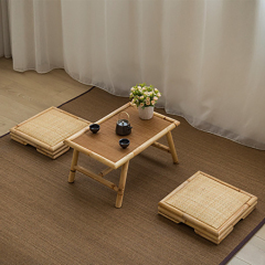 Japanese style custom oem home wicker rattan furniture with tatami bay window table