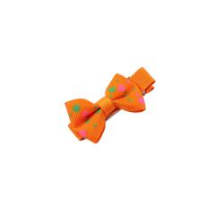 Hot baby girls personalized fabric flowers dot ribbon bow hair clips