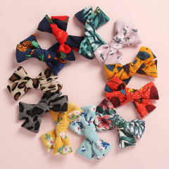 Amazon hot sale Printed multicolor children's fabric baby bow hair clips Amazon hot sale Printed multicolor children's fabric baby bow hair clips