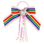 Rainbow bling unicorn glitter fabric for hair bow kids elastic hair tie