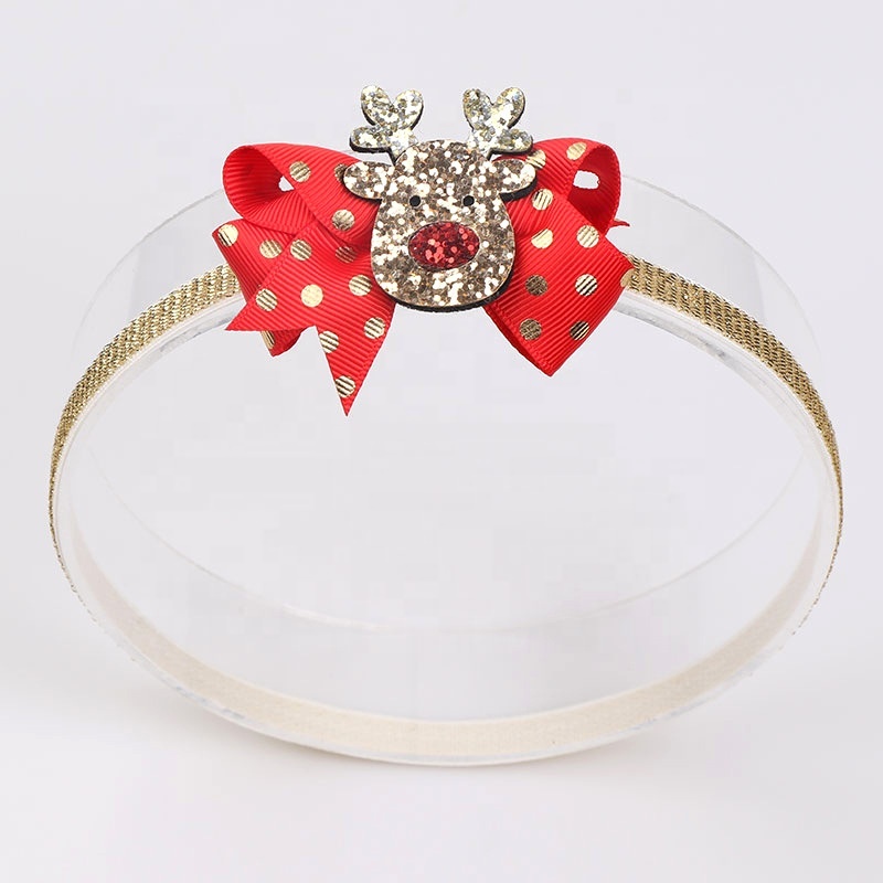 New accessories christmas tree santa claus moose  kid headwear small elastic hair band
