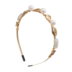 2020 custom summer womens hair accessories pearl hairband beach shell headbands