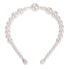 New Victoria vintage pearl crystal rhinestone metal wedding women hair hoop