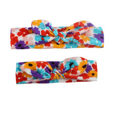 Wholesale custom kids elastic soft printed bowknot mommy and me headbands