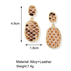 fancy best sell wish amazon korean rhinestone women texture alloy leather jewelry long drop earring for ladies