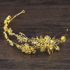Wholesale OEM Rhinestone gold Wedding hair band for bridal