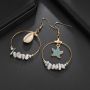2019 New design geometric dangle sea shell long hoop earrings for women 2019 New design geometric dangle sea shell long hoop earrings for women