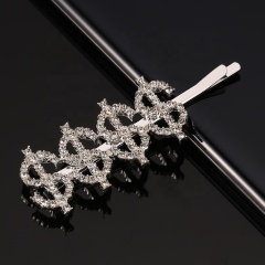 2020 new arrival Korean ins hot sale custom metal rhinestone hair pins letter hair clips for girls