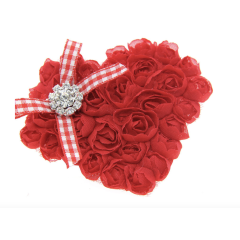 New arrival heart shape with lace newborn baby kids red knot bow headband for girls hair band