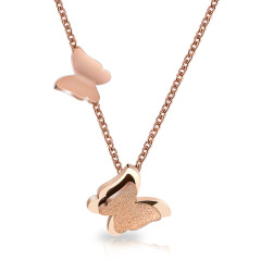 2020 fashion custom ladies jewelry stainless steel butterfly necklaces for women