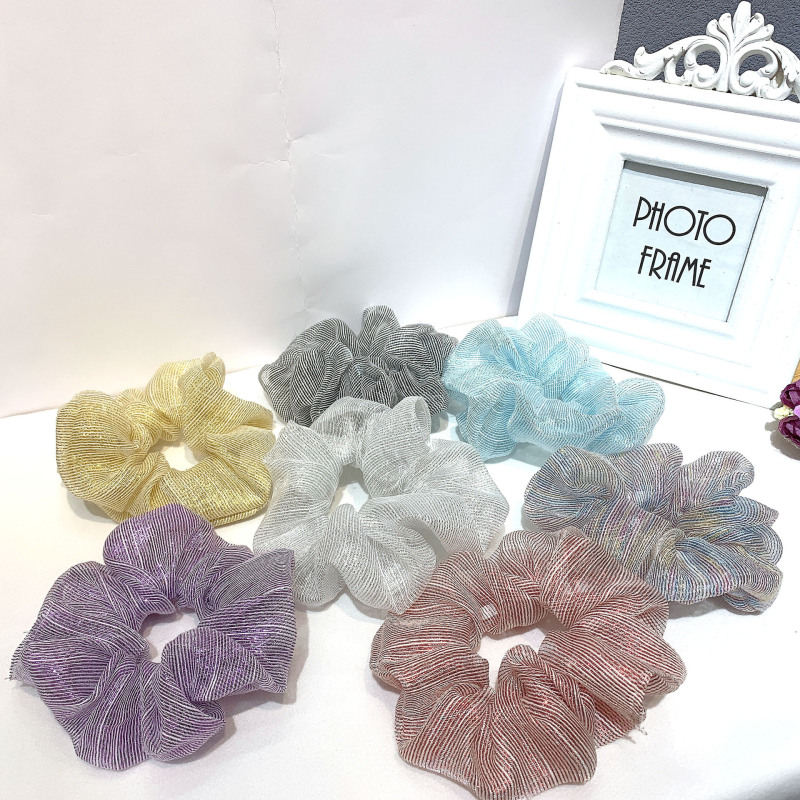 2020 Fashion custom women girls colorful stripe lace large hair scrunchies