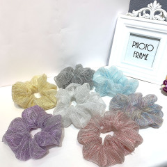2020 Fashion custom women girls colorful stripe lace large hair scrunchies 2020 Fashion custom women girls colorful stripe lace large hair scrunchies