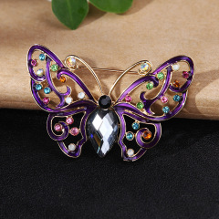 High Quality Trendy Women Jewelry Wedding Hollow Rhinestone Butterfly Brooches