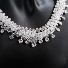 Fashion Zircon handmade necklace with earrings crystal bridal women wedding jewelry sets