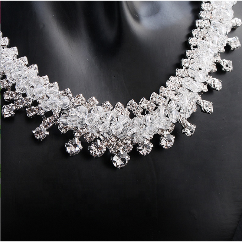 Fashion Zircon handmade necklace with earrings crystal bridal women wedding jewelry sets Fashion Zircon handmade necklace with earrings crystal bridal women wedding jewelry sets