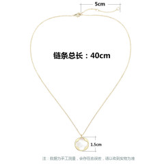 fashion girl women Adjustable round jewelry14K gold natural shell necklace gold plated