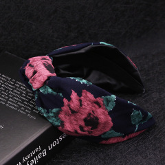 New Hawai Bohemia Hawaii Cross Knot Hair bands plaited print silk flower headband