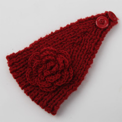 OEM Baby crochet flower warmer winter knitted hair band headbands
