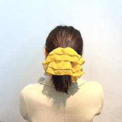 High quality temperament big size wave flower shape elastic hair scrunchies for women and girls