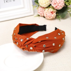 Wholesale amazon popular fabric headband rhinestone hair bands for adult