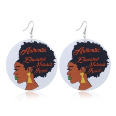 2020 new arrival african human head exaggerated geometric pattern large round shaped wooden earrings 2020 new arrival african human head exaggerated geometric pattern large round shaped wooden earrings