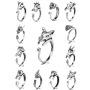 Antique Silver Women Men Jewelry Cute Pig 3D Zodiac Animal Adjustable  Ring