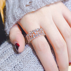 High quality women jewelry brass white steel bow shaped index finger open Rings
