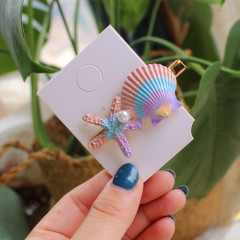 Victoria baroque exaggerated Pin metal pearl hair accessories sea shell hair clip