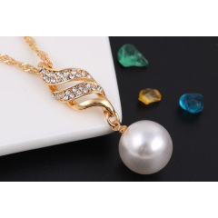 best sell cheap amazon Korean valentine's day christmas gift jewelry women earring necklace pearl set