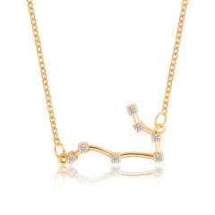 custom jewelry initial zircon 12 constellations necklace for women or men