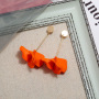 European and American gold multi piece long petal geometric women flower earrings