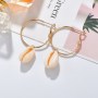 2019 American fashion jewelry for women gold round hoop conch sea shell earrings