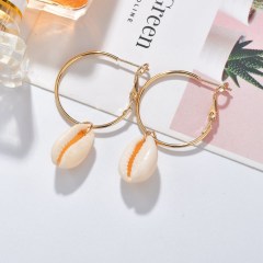 2019 American fashion jewelry for women gold round hoop conch sea shell earrings