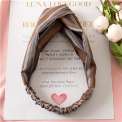 vintage coffee Brown striped Bunny Ears Bowknot Hair Accessories hairband