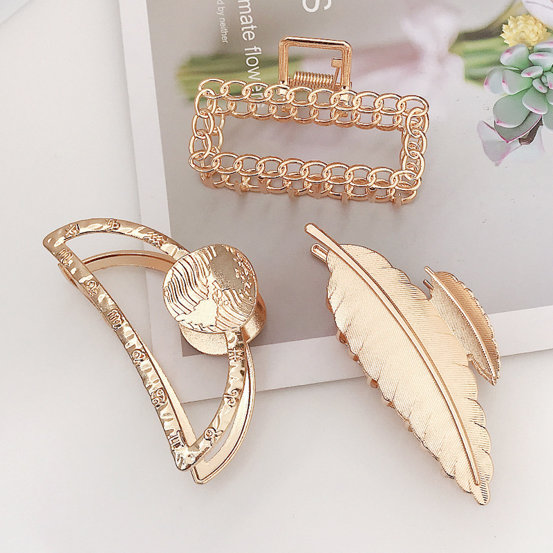 2020 new arrival fashion leaf butterfly crown shape metal hair claw clip