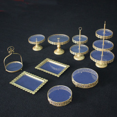 different design Gold meta Wedding Centerpiece Decoration table mini dessert cake stand holder