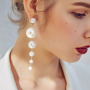 New Jewelry Fashion Chandelier wedding Long Chain Pendant drop Pearl Earrings