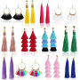 INS Amazon Hot sale bohemia statement colorful long woman girls tassel Earring sets INS Amazon Hot sale bohemia statement colorful long woman girls tassel Earring sets