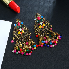 Fashion colorful alloy beads earring accessories tassel earrings bohemia