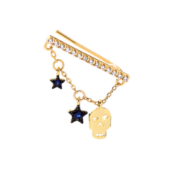 Custom fashion fantasy accessories DIY jewelry silver gold skull earrings Custom fashion fantasy accessories DIY jewelry silver gold skull earrings