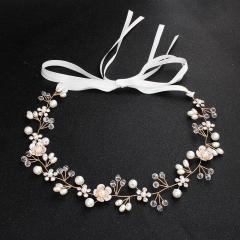 amazon ins fancy custom white flower handmade Crystal wedding Bridal bridal headband pearl amazon ins fancy custom white flower handmade Crystal wedding Bridal bridal headband pearl