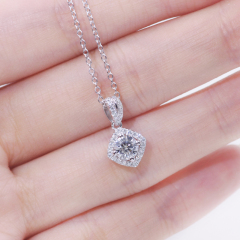 Custom retro 925 sterling silver moissanite diamond jewelry necklace