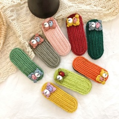 Korean autumn fashion bulk knitted wool hairpin accessories hair ball flower animal hair clip