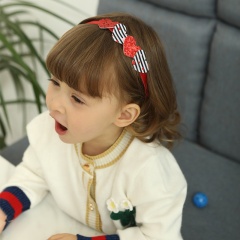 Manufactory bulk printed star heart headwear red sequin fabric bow hair band headband sets for baby