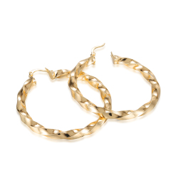 Fashion personality copper round hoop 18K gold plated earrings accessories