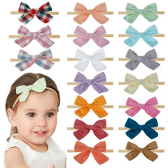 32 color spring and summer bow lattice solid color floral girls baby headbands